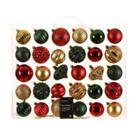 Kerstballen kunststof 30 st.traditioneel - thumbnail