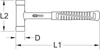 KS Tools 140.5275 140.5275 Kunststof hamer 1080 g 310 mm 1 stuk(s) - thumbnail