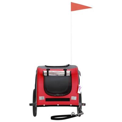 VidaXL Hondenfietstrailer oxford stof en ijzer rood en grijs