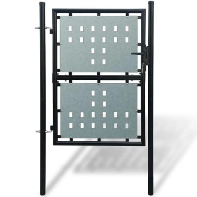 Zwarte enkele deur schuttingpoort 100x150 cm