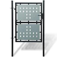 Zwarte enkele deur schuttingpoort 100x150 cm - thumbnail