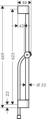 Hansgrohe Glijstang Unica Pulsify S 65 cm Met Push-schuifstuk en Doucheslang Chroom Hansgrohe Glijstang Unica Pulsify S 65 cm Met Push-schuifstuk en Doucheslang Chroom