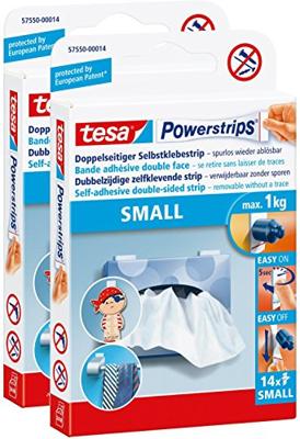 tesa POWERSTRIPS® Small Dubbelzijdig plakband Wit Inhoud: 14 stuk(s) tesa POWERSTRIPS® Small Dubbelzijdig plakband Wit Inhoud: 14 stuk(s)