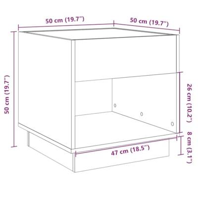 Salontafel met Infinity LED 50x50x50 cm grijs sonoma eikenkleur