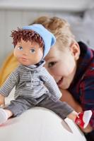 Haba speelpop Matti junior 32 cm PVC grijs/blauw 5-delig - thumbnail