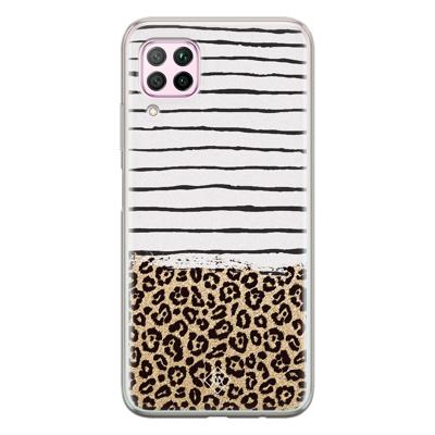 Huawei P40 Lite siliconen telefoonhoesje - Leopard lines Huawei P40 Lite siliconen telefoonhoesje - Leopard lines