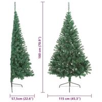 VidaXL Kunstmatig voorverlicht kerstboom met 300 led groen 180 cm pvc - thumbnail