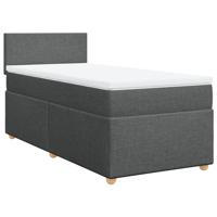Boxspring met matras stof donkergrijs 100x200 cm - thumbnail