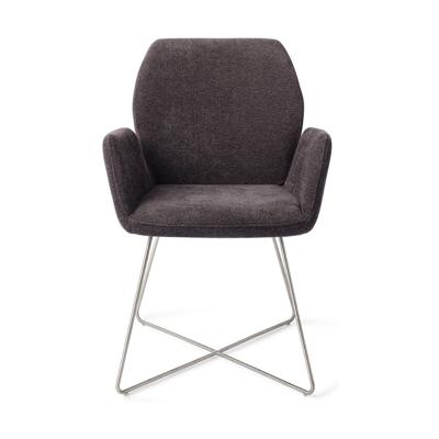 Jesper Home Eetkamerstoel 'Misaki' Cross Steel, kleur Almost Black