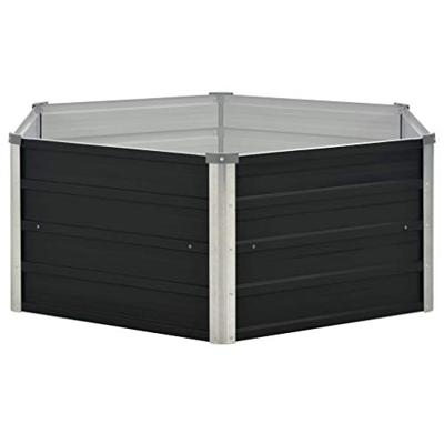 Plantenbak verhoogd 129x129x45cm gegalvaniseerd staal antraciet - thumbnail
