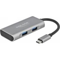 DeLOCK external usb 3.2 gen 2 usb type-c hub usb-hub (grijs) - thumbnail