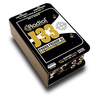 Radial J33 actieve DI box en platenspeler voorversterker
