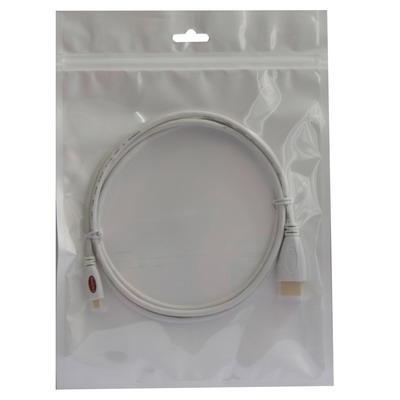 Vergulde Micro HDMI mannetje naar HDMI mannetje Kabel, 1.4 Versie, Lengte: 1meter wit Vergulde Micro HDMI mannetje naar HDMI mannetje Kabel, 1.4 Versie, Lengte: 1meter wit