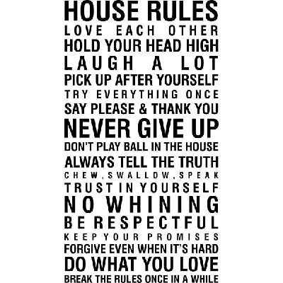 House rules - Muursticker House rules - Muursticker
