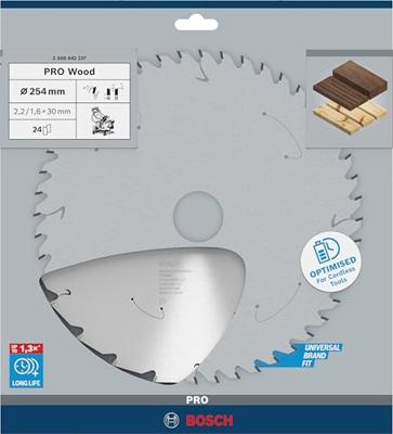 Bosch Accessories Bosch Power Tools 2608837733 Hardmetaal-cirkelzaagblad 254 x 30 mm Aantal tanden: 24 1 stuk(s)