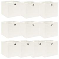 Opbergboxen 10 st 32x32x32 cm stof wit - thumbnail