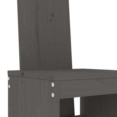 5-delige Tuinbarset massief grenenhout grijs - thumbnail