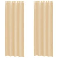 Gordijnen Voile met doorvoertules 2 st zand - thumbnail