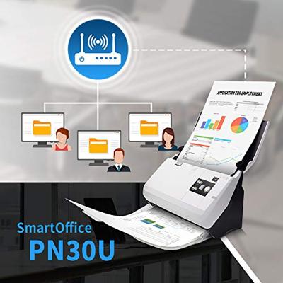 Plustek SmartOffice PN30U Documentscanner duplex 216 x 5080 mm 600 x 600 dpi 30 pag./min. RJ45, USB-A 2.0
