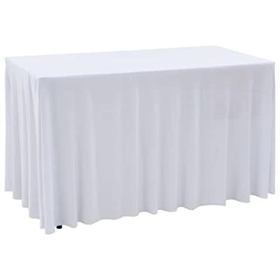 VidaXL 2 st tafelhoezen stretch met rok 183x76x74 cm wit
