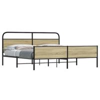 Bedframe zonder matras metaal sonoma eikenkleur 200x200 cm - thumbnail