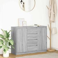 Dressoir met lades 100,5x35x76 cm spaanplaat grijs Sonoma - thumbnail