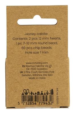 Creativ Company Kristallen kralen, honingcalciet, d 7-12 mm, gatgrootte 1 mm, ca. 63 stuk, lichtgeel, 63 stuk/ 1 doos