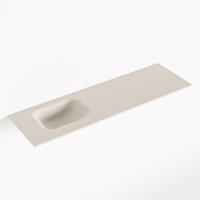 MONDIAZ LEX Linen solid surface inleg wastafel voor toiletmeubel 100cm. Positie wasbak links - thumbnail