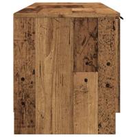 Tv-meubel 140x35x40 cm bewerkt hout oud houtkleurig - thumbnail