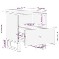 Nachtkastje massief mangohout bruin en zwart - thumbnail