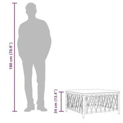 Tuinvoetenbank met kussen geweven stof antracietkleurig