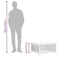 Tuinvoetenbank met kussen geweven stof antracietkleurig - thumbnail