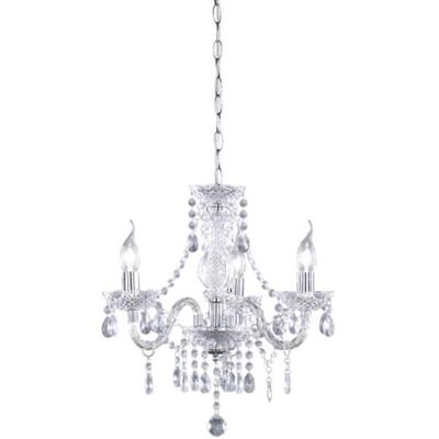 LED Kroonluchter 3-Lichts Rond - E14 Fitting - Helder Aluminium