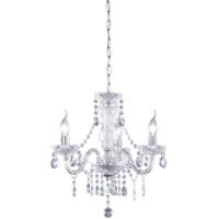 LED Kroonluchter 3-Lichts Rond - E14 Fitting - Helder Aluminium - thumbnail