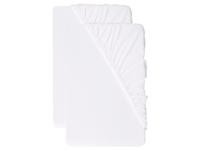 LIVARNO Set van 2 jersey hoeslakens 180-200 x 200 cm (Wit) - thumbnail