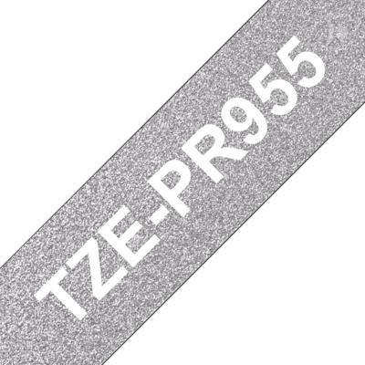 Labeltape Brother TZe-PR955 Tapekleur: Zilver Tekstkleur:Wit 24 mm 8 m