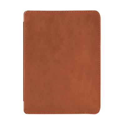 Lunso - Kobo Aura H2o edition 1 hoes (6.8 inch) - Lederen sleep cover - Cognac