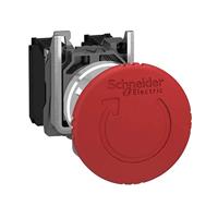 Schneider Electric XB4BS8445 Paddenstoelschakelaar Metalen frontring, Met NOT-AUS schakelaar, Rond, Terugstelbaar 120 V/AC 6 A 1x NC, 1x NO IP66, IP67, IP69, - thumbnail