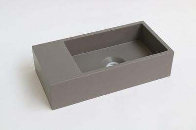 INK Versus Fontein - 36x18x9cm - wasbak rechts - 0 kraangaten - Quartz beton 3404104 INK Versus Fontein - 36x18x9cm - wasbak rechts - 0 kraangaten - Quartz beton 3404104