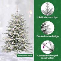 VidaXL Kunstmatige inklapbare kerstboom wit 150 cm pe en pvc - thumbnail
