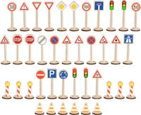 Goki houten verkeersbordenset - 40dlg. - thumbnail