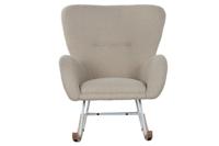 Schommelstoel Home ESPRIT Wit Polyester Metaal 74 X 90 X 95 cm - thumbnail