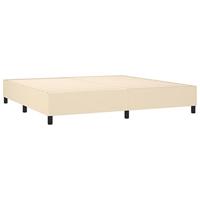 Boxspring met matras stof crèmekleurig 200x200 cm - thumbnail
