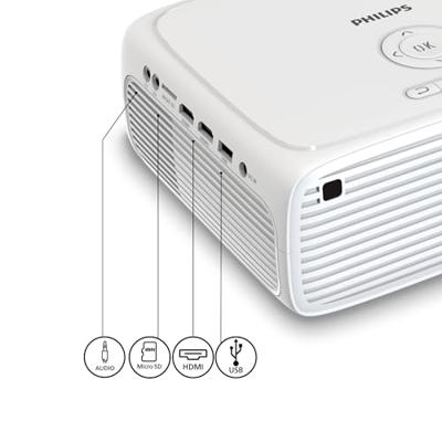 Videoprojector - PHILIPS - NEOPIX 200 - FHD 1080p - Tot 80 - Wit Videoprojector - PHILIPS - NEOPIX 200 - FHD 1080p - Tot 80 - Wit