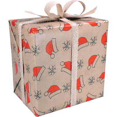 Cadeaupapier 50cm 200m 70gr bruin kraft Kerst muts