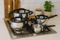 Set di pentole - Adatto a tutti i piani cottura, inclusa l'induzione - ACCOGLIENTE E ALLA MODA - CASCADE - Acciaio inossidabile - 7 pezzi - thumbnail