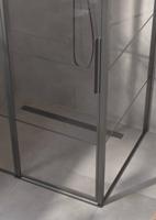 Saqu Devine industriële douchecabine met draaideur incl. antikalk 120x90x210cm mat zwart - thumbnail