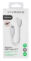 Vivanco Mobiele telefoon Adapter [1x Micro-USB-bus - 1x USB-C 2.0 stekker] DCAVVUSBCMB02W 20.00 cm Universeel - thumbnail