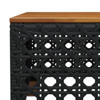 7-delige Loungeset met kussens poly rattan zwart - thumbnail