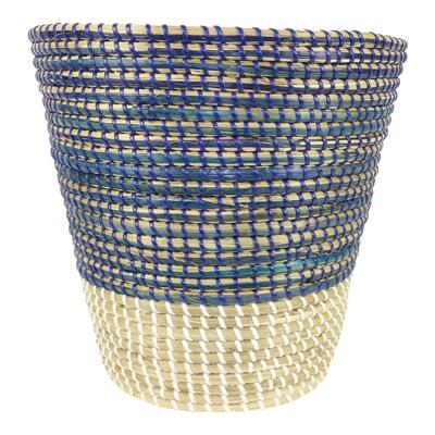 Bloempot Zeegras Blauw-Naturel Large